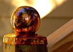 Std 4X4 (3 5/8" 92MM) Copper Ball Fence Post Caps Finials With Nails. Fixed Price $33.99.