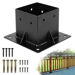4X4 Post Base Anchor Deck Fence Support Bracket Black Powder Coated Steel. Fixed Price $27.95.