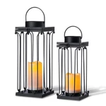 Solar Lantern Decorative Outdoor Set Of 2 (18 & 15 ). Fixed Price $33.72.
