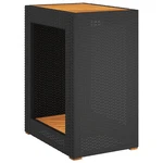 Patio Side Table With Wooden Top Outdoor Tea Poly Rattan Vidaxl. Fixed Price $83.99.