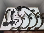 Lot Of Antique Wrought Iron Door Hardware 1800-1900 Handles- Suffolk. Fixed Price $101.89.