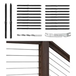 Muzata 1/8" Black Swage Lag Screws Left & Right Cable Railing Hardware Kit CK17. Fixed Price $74.99.