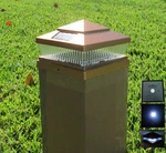 Set Of 2 Garden Plastic Copper 6 X Outdoor 5 Led 78LUMENS Solar Post Cap Light. Fixed Price $340.99.