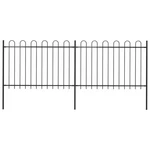 Garden Fence With Hoop Top Steel 141.3"X47.2" Black. Fixed Price $240.47.