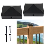 Muzata 4X4 Post Caps Aluminum Pyramid (actual 3.5"X3.5") 2PACK, Black. Fixed Price $25.99.