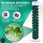 Green Chain Link Fence 4X50FT Pvc Coated Galvanized Steel Fabric 11.5GA Simba. Fixed Price $135.00.