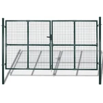 Double Door Fence Gate Powder-coated Steel Heavy-duty Security Barrier. Fixed Price $1028.99.