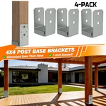 4PCS 4X4 (inner Size 3.5") Post Base Brackets Wood Fence Anchor Us. Fixed Price $29.99.