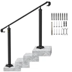 Handrails For Outdoor Steps, Fit 3-5 Stair Railing, Wrought Iron. Fixed Price $112.82.