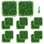 Vevitts 12 Packs 10"X10" Artificial Boxwood Hedges Mat With Cable Ties, Grass.... Fixed Price $33.47.