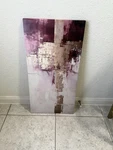 Designart Purple And Yellow Horizon Wall Abstract Painting Canvas 16X32X1. Fixed Price $20.00.
