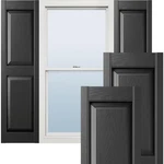 Ekena Millwork Black Vinyl Raised Panel Shutters W/shutter-loks, 12" X 35" Pair. Fixed Price $81.85.