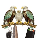 GOODANGIE00 13.8" Wooden Wall Art Decor With 4 Rustic Hooks, Hooks-eagle. Fixed Price $17.75.