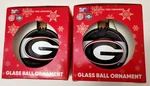 Georgia Bulldogs Ncaa Glass Ball Ornament Set Of Two. Fixed Price $14.99.