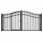 Aleko Steel Dual Swing Vienna Style 12' Driveway With Built-in Pedestrian Gate. Fixed Price $2298.89.