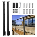 Pack Side Mount Stair Cable Railing Post 44"X2"X2" Level Drilled Black. Fixed Price $91.73.