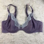 Victoria Secret Tease Unlined Demi Bra 36DDD Mesh Purple Paradise Blue Lace. Fixed Price $19.88.