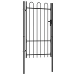 Fence Gate Garden Metal Post With Top Steel Black Single Door Vidaxl. Fixed Price $202.99.