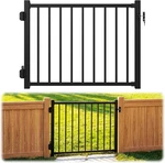 W.4FT X H.36IN Aluminum Deck Gate Outdoor, Cuttable Porch Kit With Latch An. Fixed Price $290.18.