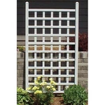 5 Ft White Vinyl Garden Trellis With Classic Lattice Design. Fixed Price $186.99.