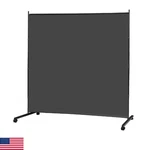 Mayoliah Large Single Panel Room Divider On Wheels 71X75 Grey Rolling Privacy Sc. Fixed Price $86.15.