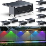 Lianglome 8PK Solar Fence Lights Outdoor - Warm White Rgb 6 Color, Dusk To D.... Fixed Price $52.77.