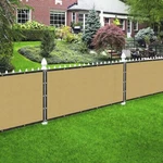 Privacy Fence Beige Tan With Silver Grommet 90 Pct Blockage Windscreen. Fixed Price $9.99.