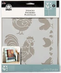 Plaid Folkart Chicken Coop Coordinating Stencil Pack 2 Pc. 8.5" X 9.5". Fixed Price $12.95.