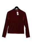 Weekday Women's Top Red Polyester With Elastane Long Sleeve Mock Neck Basic. Fixed Price $16.65.