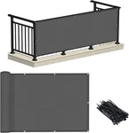 Love Story 3'X10' Dark Grey Balcony Privacy Screen Fence Cover (hdpe) Uv. Fixed Price $25.12.