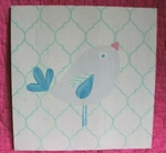 Pottery Barn Kids Charming Bird On Balsa Wood Picture Grid Background Room. Fixed Price $14.95.