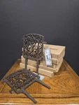 Esschert Design Cast Iron Connectable Decorative Border Fence 2-PACK Brown PS13. Fixed Price $20.01.