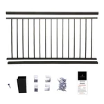 Aria Railing 36" X 69.43" Black Powder Coated Aluminum Preassembled Deck. Fixed Price $282.43.