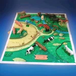 Animals Assorted,farmer,some Fencing,logs Troff & Retro Plastic Mat.. Fixed Price $13.52.