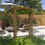 7 Ft Natural Wooden Backyard Pergola W/ Side Panel For Climbing Vines. Fixed Price $99.99.