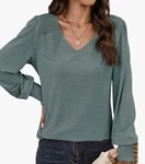 Nwt Dokotoo Women's Xxl Mist Green Long Sleeve Blouse With Shirred Shoulders. Fixed Price $15.96.