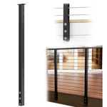 Muzata 1P 42"X2"X2" Black Level Drilled Side Mount Cable Railing Post PF02 BH4L. Fixed Price $99.99.
