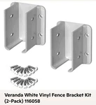 Veranda 1-1/2 X 3 White Vinyl Fence Kit 116058 (2 Packs 4 Brackets). Fixed Price $32.95.