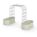 117.7 In. X 78.7 96 Galvanized Raised Garden Bed Beige With Arch Tr. Fixed Price $163.25.