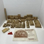 Vtg 1950S Teevee Toys Solid Wood Architectural Building Blocks Models Kit. Fixed Price $27.99.