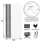 Garden Zone 183615 20 Ga. Galvanized Steel Poultry Netting H In. X 150 Ft.. Fixed Price $61.20.