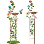 57 Bird Bath With Garden Trellis For Climbing Plants Outdoor, Small Decor. Fixed Price $42.55.
