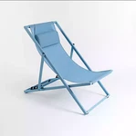 Powder Blue Slingback Outdoor Chair Patio Garden Deck Seating. Fixed Price $59.99.