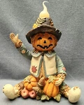 Tii Collections Resin Scarecrow Jack Lantern Shelf Sitter Light Lamp Candle Vtg. Fixed Price $29.99.