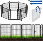 Tall Garden Fence With Gate, 48 In(h) Panels Heavy Duty Iron Metal Animal Barr. Fixed Price $225.07.